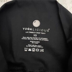 Yogalicious Lux Tribeca Crop Tight XS Black Super High Rise Athletic Yoga Pants
